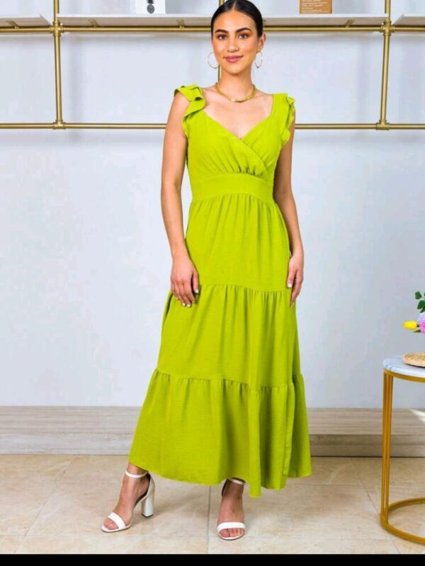 Vestido Verde limon largo Talla M
