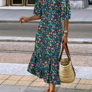 Vestido Flores Multicolor Talla G