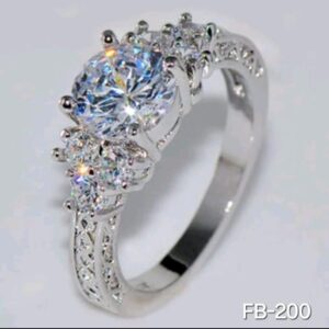 Anillo plateado piedras No. 9