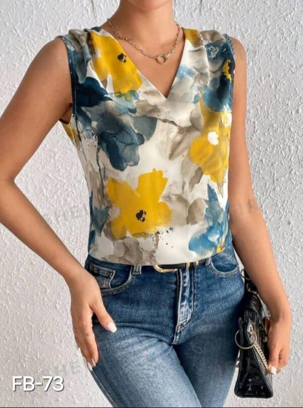BLUSA FLORAL CON AMARILLO M
